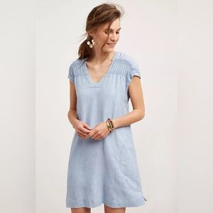 Anthropologie Maeve Paz Tunic Chambray Shift Dress fits up to L